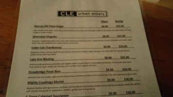 Cle Urban Winery menu