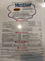 Hot Dog Heaven menu