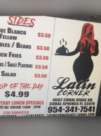 Latin Corner Bistro menu