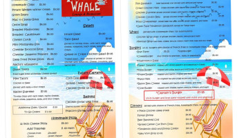 The Thristy Whale menu