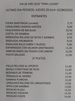 Restaurant La Coope menu