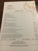 Flight Wine Lounge Shop menu