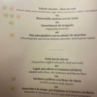 La Tapenade menu