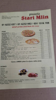 Pizzeria Stari Mlin menu