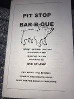 Pit Stop Bbq menu
