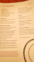 Molino menu