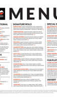 Spin Sushi menu