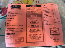 Salvage Bbq menu