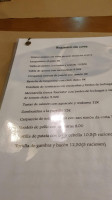 Regueiro Da Cova menu