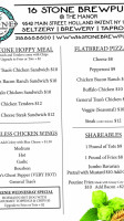 16 Stone Brewpub menu