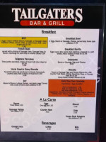 Tailgaters menu