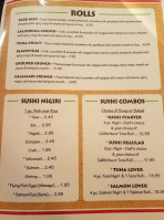 The Sushi Shack menu