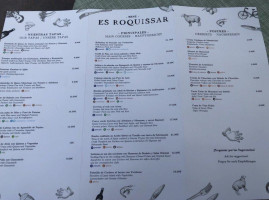 Es Roquissar menu