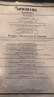 Yosemite Cedar Lodge menu