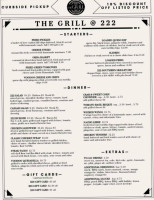 The Grill At 222 menu