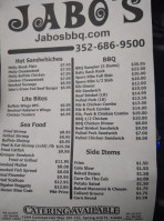 Jabo's Bbq And Seafood menu