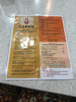 Flammin Co menu