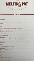 The Melting Pot menu