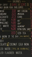 The Lazy Llama Coffee menu