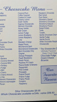 The Cheesecake Corner menu