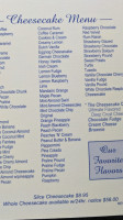 The Cheesecake Corner menu