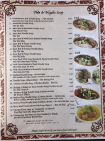 Pho Saigon Pasteur Noodle House menu
