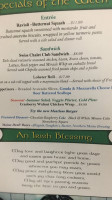 Irish Pub menu