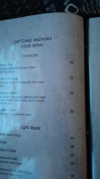 Captain's Anchor Pub menu