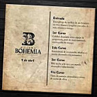 Bohemia Cocina En Movimiento menu