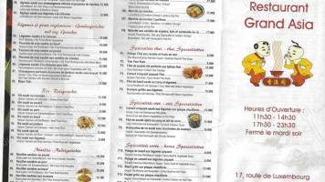Grand Asia menu