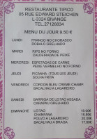 Café Tipico menu
