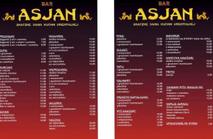 Asjan menu