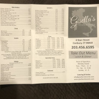 Gisella's menu