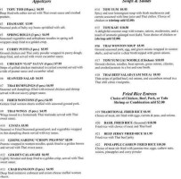 Thai Tasty menu