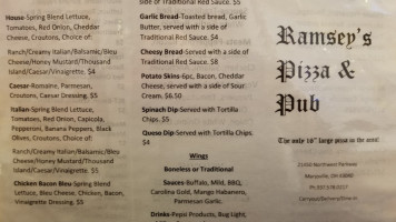 Ramsey's Parkway Drive Thru menu