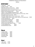 Yamato Hibachi Poke Bowl menu