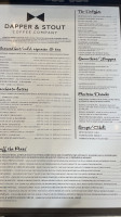 Dapper Stout Coffee Company menu
