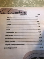 La Clepsydre menu