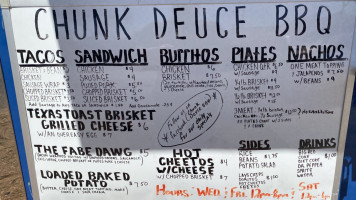 Chunk Deuce Bbq Catering menu