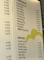 Sunright Tea Studio Diamond menu