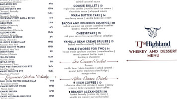 Tj Highland Steakhouse menu