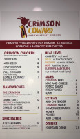 Crimson Coward menu