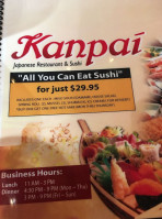 Kanpai Japanese And Sushi menu