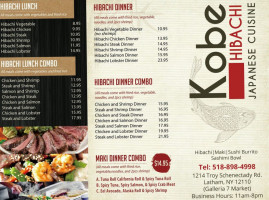 Kobe Hibachi menu