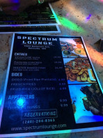 Spectrum Lounge menu
