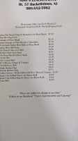 Tony's Catering menu
