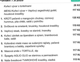 Restaurace Kamenný Dům Liberec Letní Terasa menu