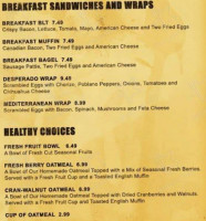 The Vegas Cafe menu