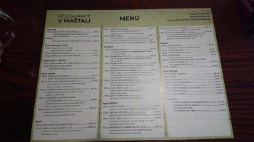 Pension And V Maštali menu