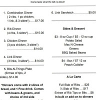 Rowe Entertainment Bbq menu